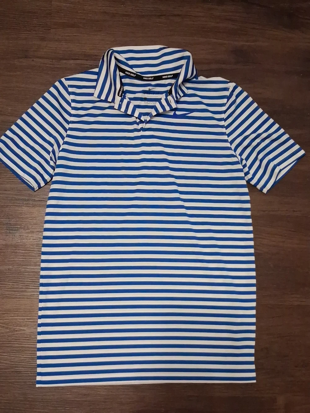 Nike Golf Blue and White Striped Kids Polo